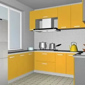 Yellow Kitchen Cabinet Decor Ideas 3d model