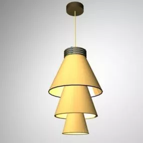 Yellow Shade Pendant Lights 3d model
