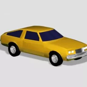 Yellow Sports Sedan Car 3d model