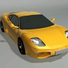 Yellow Lamborghini Super Car Lowpoly 3d model
