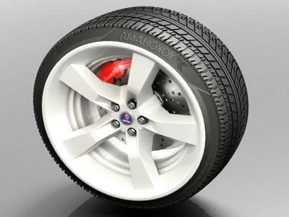 Yokohama Tire With Brake 3d model Yokohama Tire With Brake 3d model