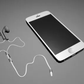 Iphone 5 With Headset 3d model