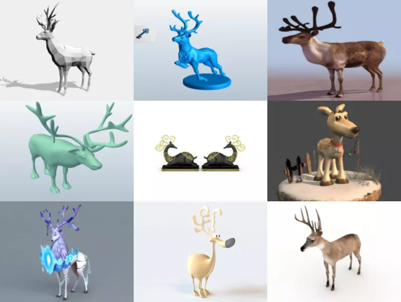 Top 11 Reindeer 3D Models for Design Latest 2022