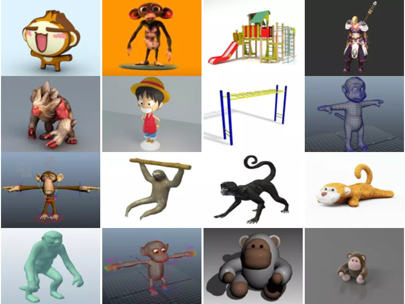 Top 19 Monkey 3D Models for Rendering Latest 2022