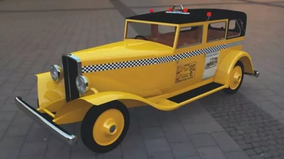 Abandoned Taxi Car 3d model