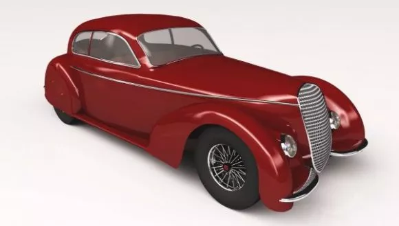 Futuristic Car With Big Wheels 3d model