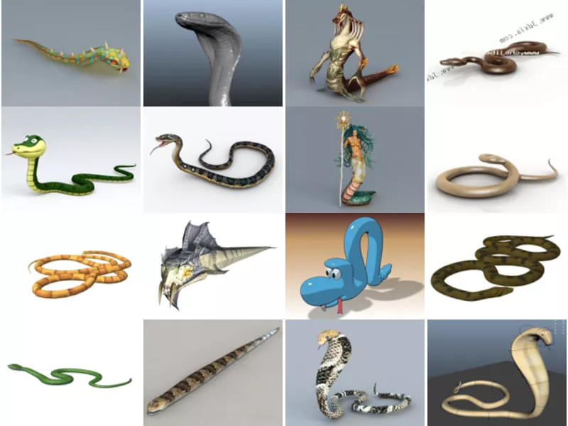 Top 30 Snake 3D Models for Design Latest 2022