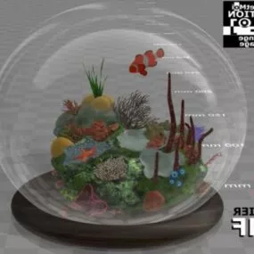 Terrain Inside Glass Sphere 3d model