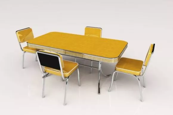 Vintage Furniture Dining Set 3d model Vintage Furniture Dining Set 3d model