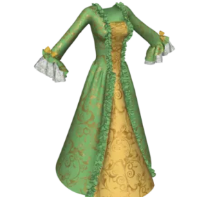 European Antique Dress 3d model