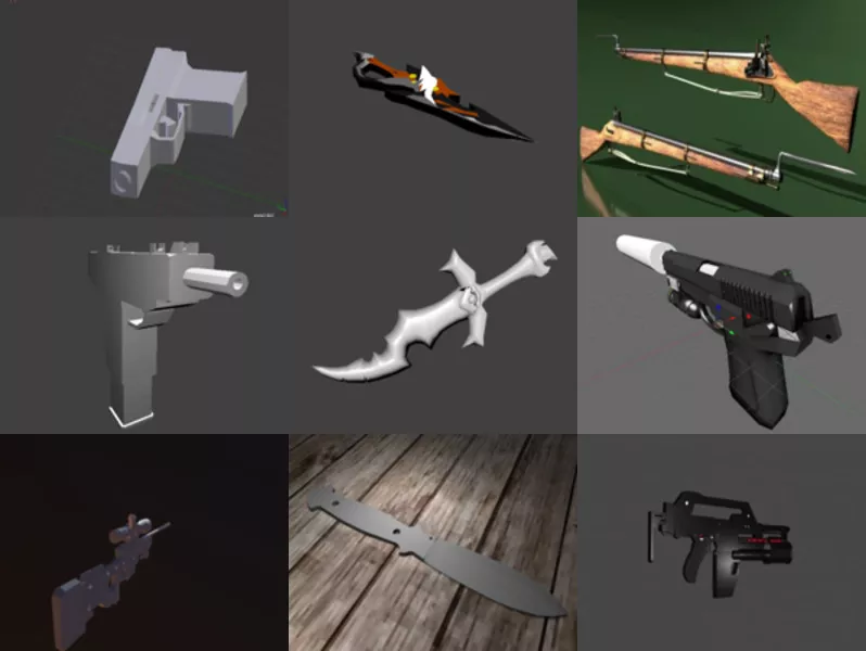 Top 9 Weapon Blender 3D Models for Design Most Recent 2022