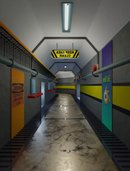 Game Hallway Scene 3d model Game Hallway Scene 3d model