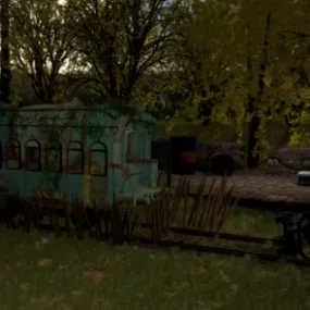 Abandoned Train Scene 3d model