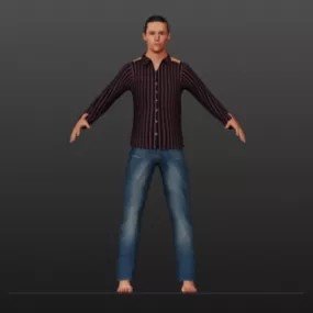 Man With Jean Pant 3d model
