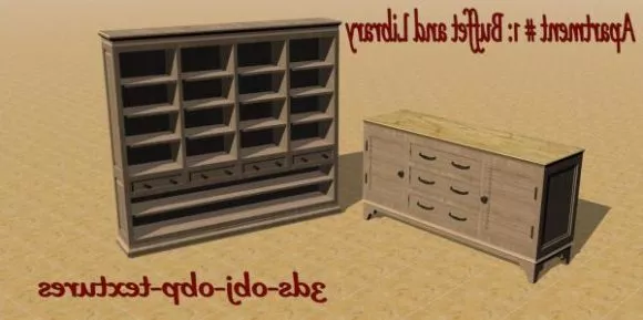 Simple Tv Cabinet With Floor Lamp 3d model