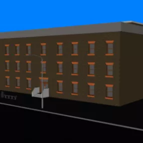 Apartment Block Lowpoly Building 3d model