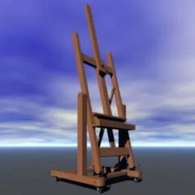 Artist Easel Wooden 3d model