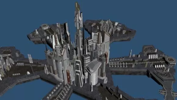 Alien Corvette Space Station 3d model