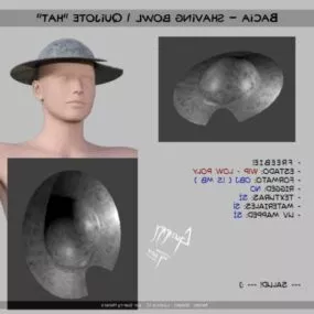 Shaving Bowl Hat 3d model