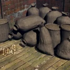 Old Bag Of Grain 3d model