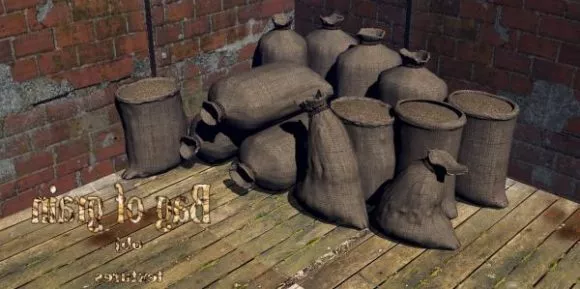 Old Bag Of Grain 3d model Old Bag Of Grain 3d model