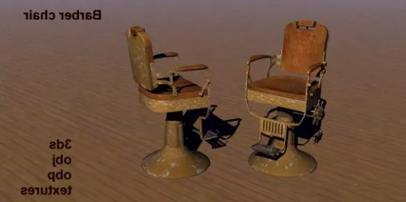 Old Barber Chair 3d model Old Barber Chair 3d model