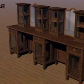 Old Barber Furniture Table 3d model