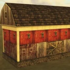 Old Barn House 3d model