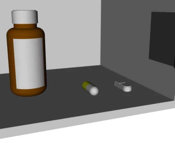 Red Wood Cabinet Rigged 3d model