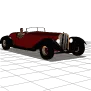 Vintage Classic Car Red Painted 3d model