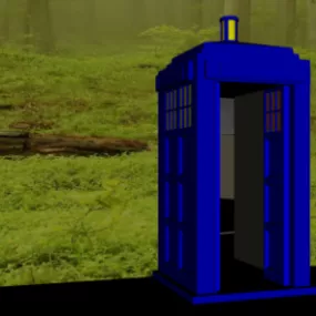 Phone Station Blue Painted 3d model