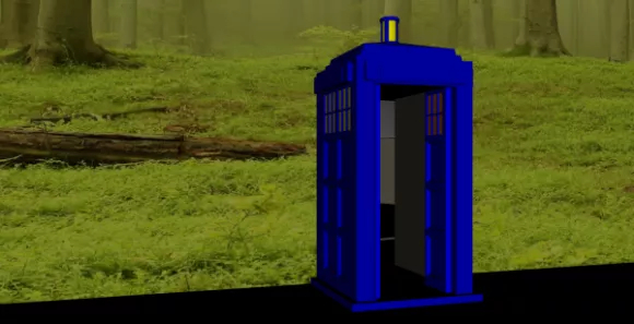 Phone Station Blue Painted 3d model Phone Station Blue Painted 3d model