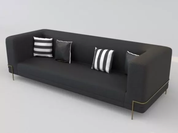 Sofa Leather Luxurious Style 3d model