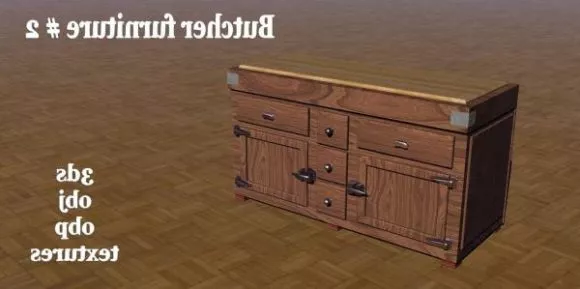 Rattan Table Stool Furniture 3d model