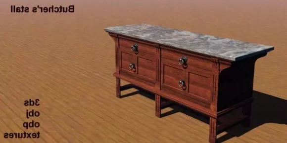 Office Table With Chair And Table Lamp 3d model