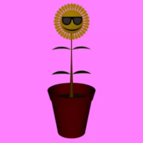 Cartoon Sunflower Plant 3d model