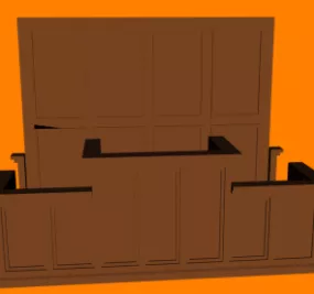 Courtroom Bench 3d model