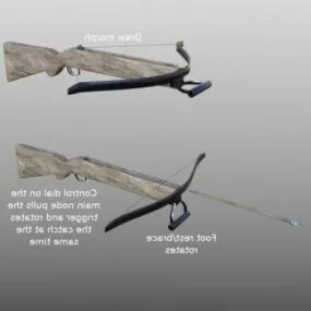 Vintage Wood Crossbow 3d model