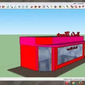 Restaurant Shophouse Building 3d model