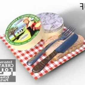 Food Set On A Book 3d model