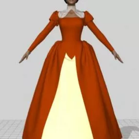 Early Elizabeth Dress 3d model