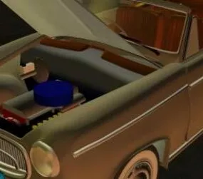 Engine Car Vintage Style 3d model