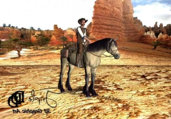 Low Poly Cowboy Character Rigged 3d model