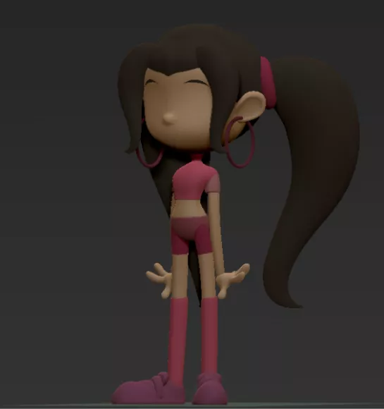 Girl Character With Bra 3d model