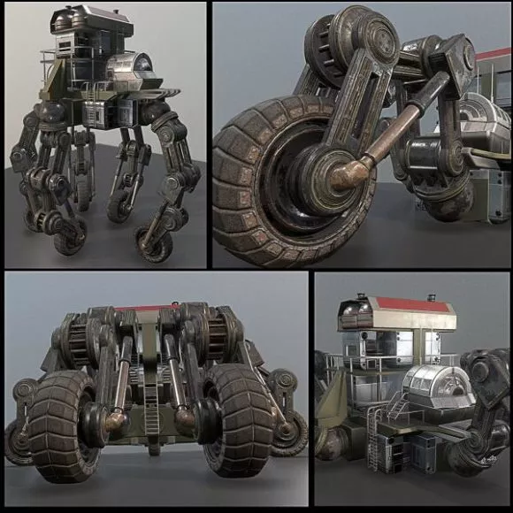 Scifi Motorcycle Five Wheeler 3d model Scifi Motorcycle Five Wheeler 3d model