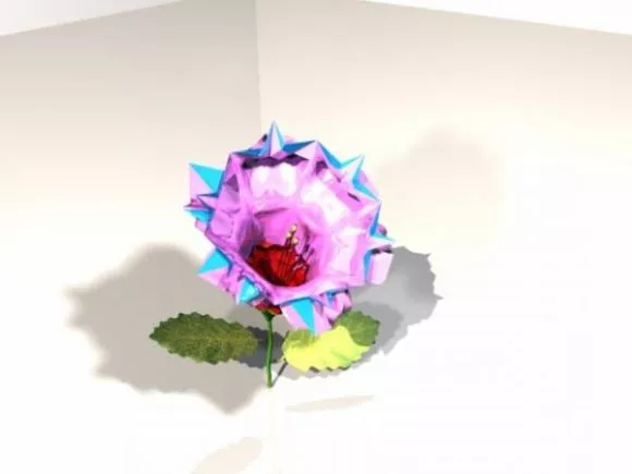 Cherry Trees With House Bulding 3d model