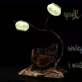 Flower Lamp In Night 3d model