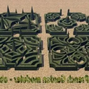 French Garden Hedge Module 3d model