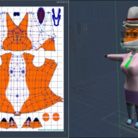 Furry Fox Female Cloth 3d model