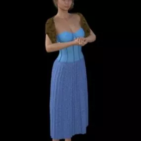 Girl Formal Dress Character 3d model